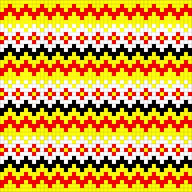 Geometrik dikişsiz Jacquard nakışı ya da örgü şeması motif arka planı, izole vektör çizimi. Giyim tekstili için: kazak, çorap, atkı; iç döşeme: peçete, yastık