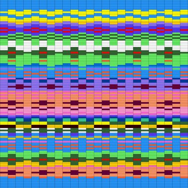 Geometrik dikişsiz Jacquard nakışı ya da örgü şeması motif arka planı, izole vektör çizimi. Giyim tekstili için: kazak, çorap, atkı; iç döşeme: peçete, yastık