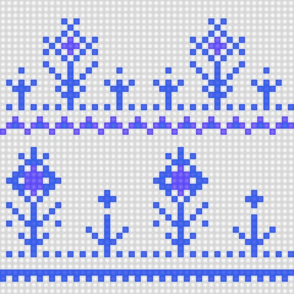 Geométrico Sin Costura Contando Jacquard Bordado Tejido Esquema Motivo Patrón — Vector de stock