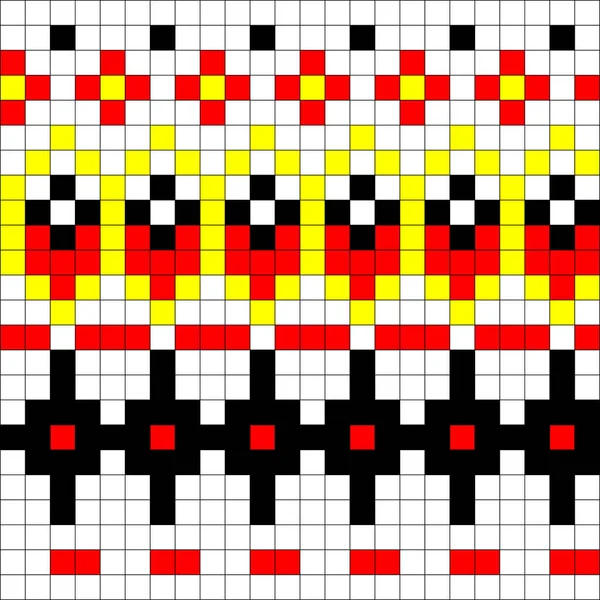 Geométrico Sin Costura Contando Jacquard Bordado Tejido Esquema Motivo Patrón — Vector de stock