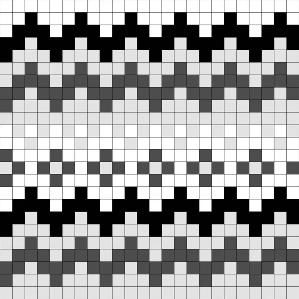 Geometrické Bezešvé Počítání Žakárové Výšivky Nebo Schéma Pletení Vzor Pozadí — Stockový vektor