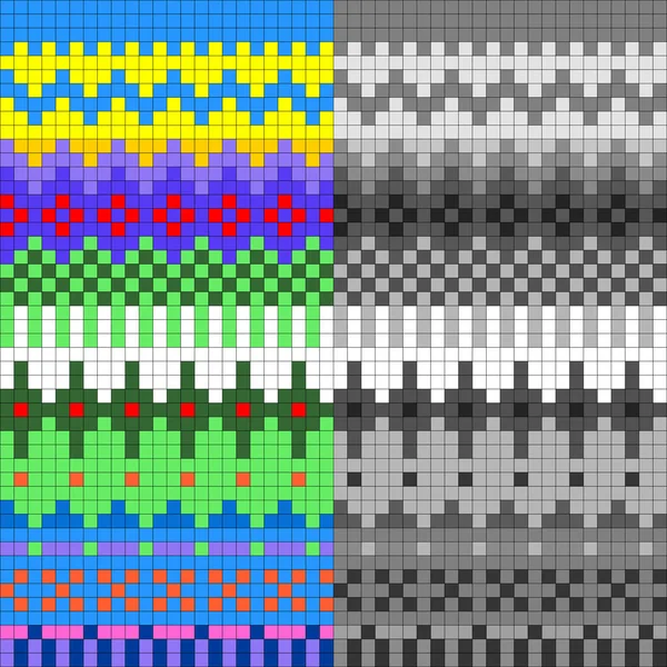 Geometrische Nahtlose Zählung Von Jacquard Stickereien Oder Strickschemata Motiv Hintergrund — Stockvektor