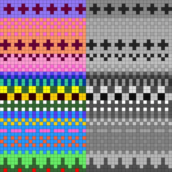 Geométrico Sin Costura Contando Jacquard Bordado Tejido Esquema Motivo Patrón — Vector de stock