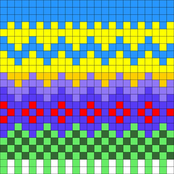 Geometrické Bezešvé Počítání Žakárové Výšivky Nebo Schéma Pletení Vzor Pozadí — Stockový vektor