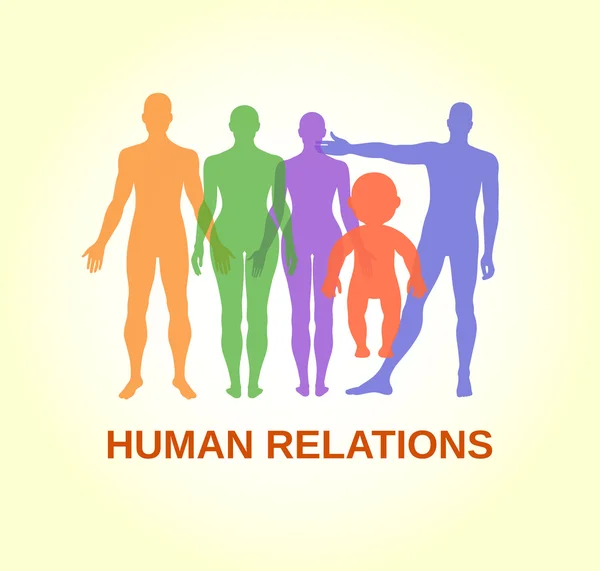 Full length front human relations — Stock Vector