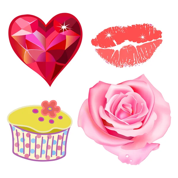 Romance precioso conjunto — Vector de stock