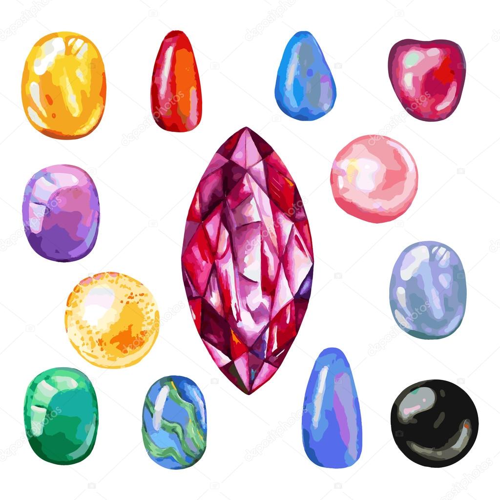 Watercolor gems collection