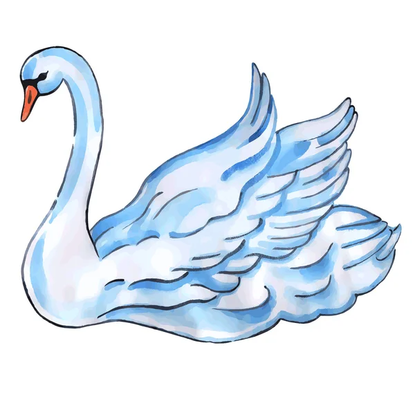 Лебедь с крыльями — стоковый вектор