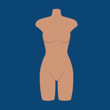 Woman mannequin torso flat style clipart
