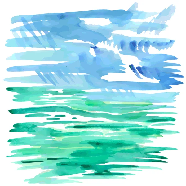 抽象的な海水彩背景 — ストックベクタ