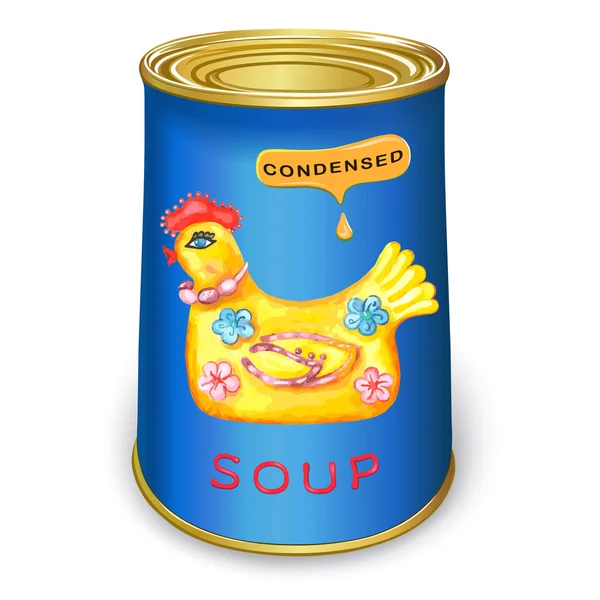 Can of condensed Magic chicken soup — Stock Illustration Can of condensed Magic chicken soup Stock Illustration