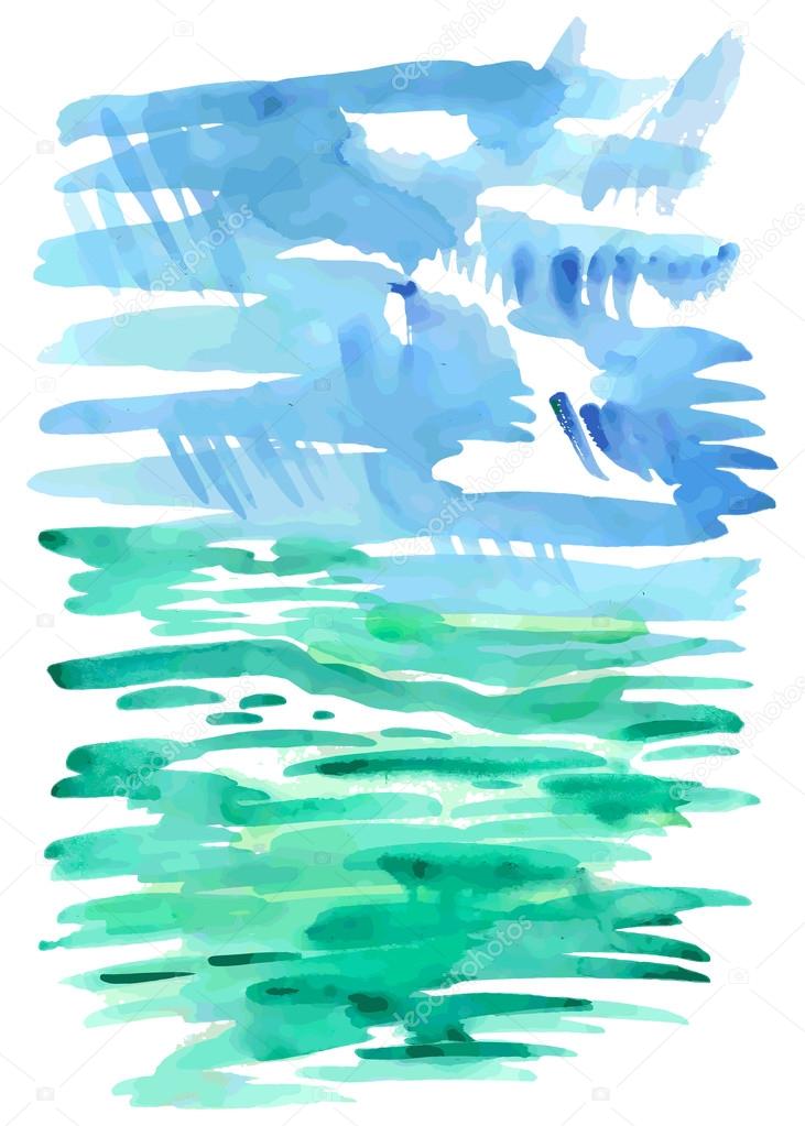 Abstract sea watercolor background