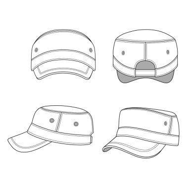 Jeep cap band outlined template clipart