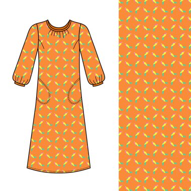 Ev elbise, nightdress Önden Görünüm