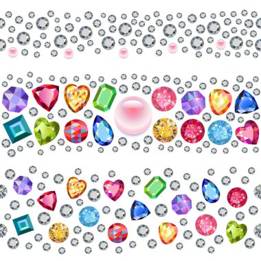 Sorunsuz dağınık değerli taşlar, üzerinde beyaz adam izole rhinestones