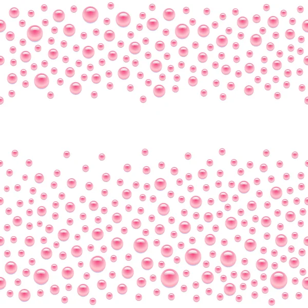 Sömlös utspridda rosa pärlor (pärlor, strass) isolerad på w — Stock vektor