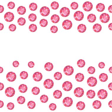 Seamless scattered borders of gems clipart