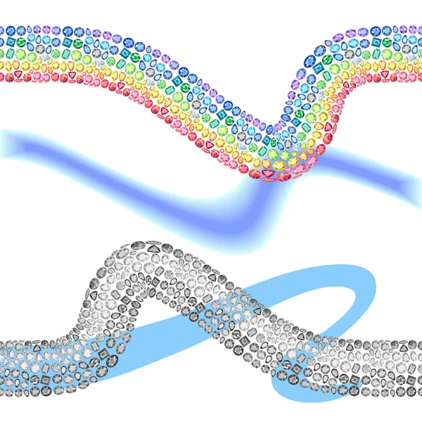 Безшовні розкидані межі дорогоцінних каменів — стоковий вектор