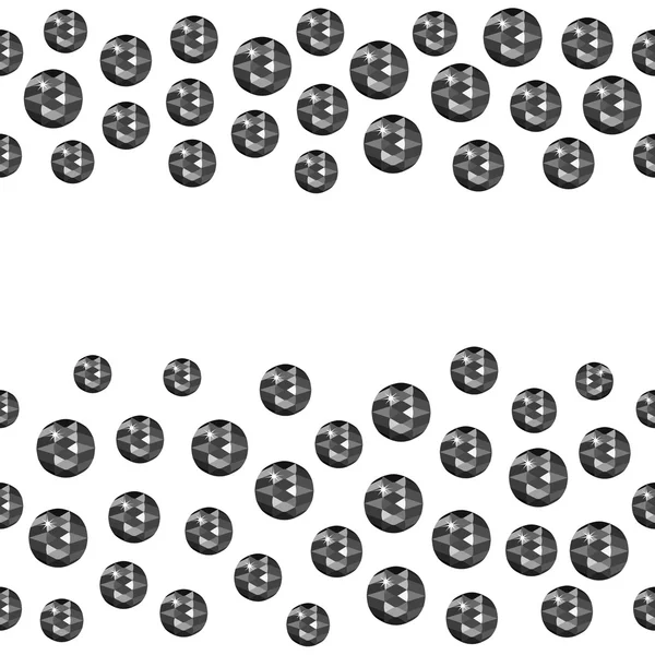 Naadloze verspreide grenzen van edelstenen — Stockvector