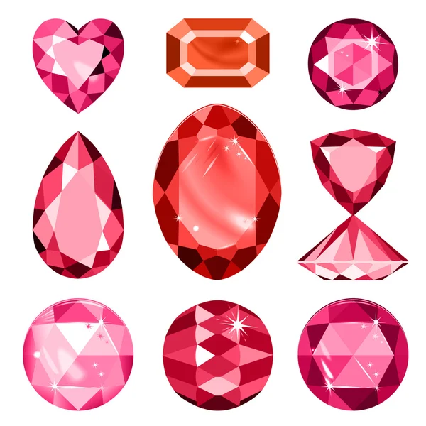 Seamless scattered borders of gems — Stock Vector