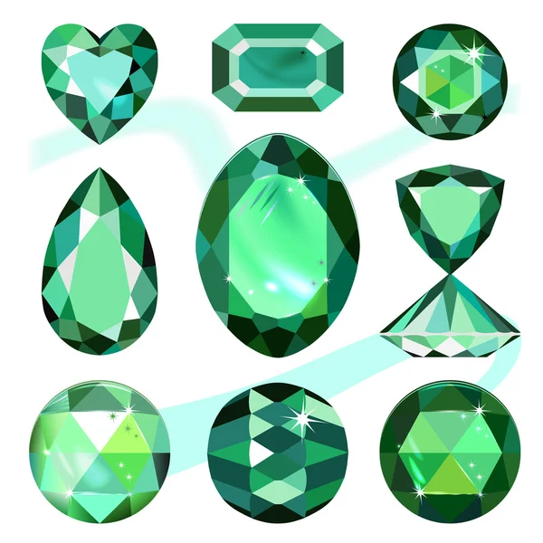 Seamless scattered borders of gems — Stock Vector