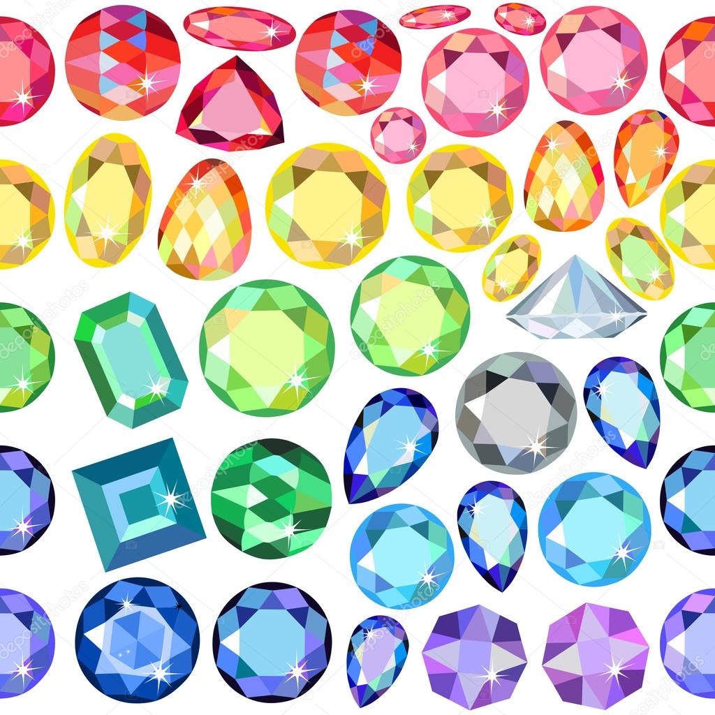 Seamless scattered borders of gems