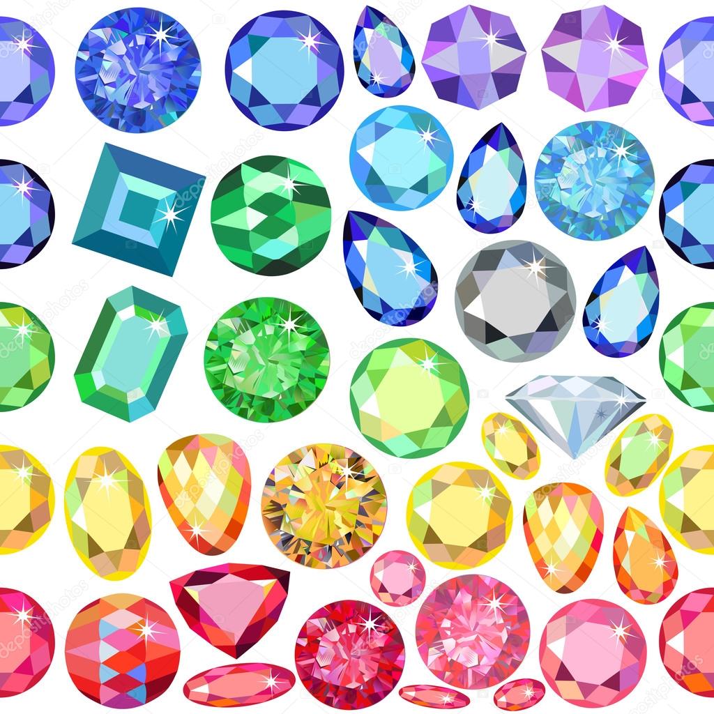 Seamless scattered borders of gems