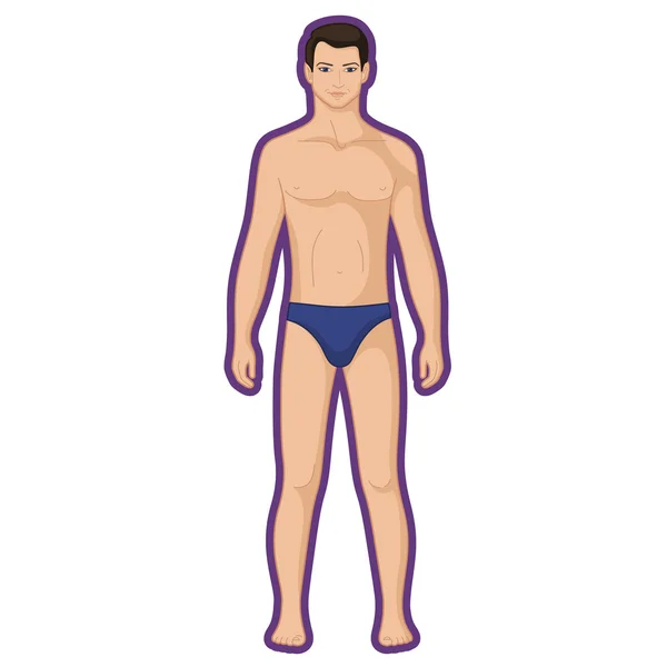 Moda hombre esbozado plantilla figura — Vector de stock