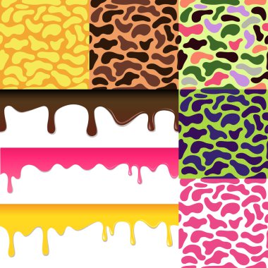 Renkli seamless modeli kamuflaj seti damlar