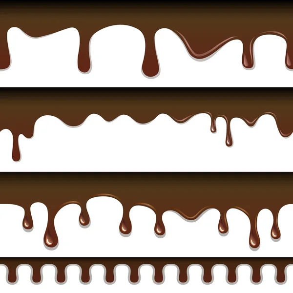 Chocolate seamless drips — Stock Vector