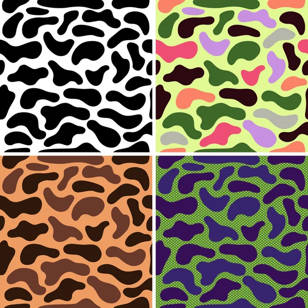 Kamouflage sömlös ställen mönster bakgrund set — Stock vektor