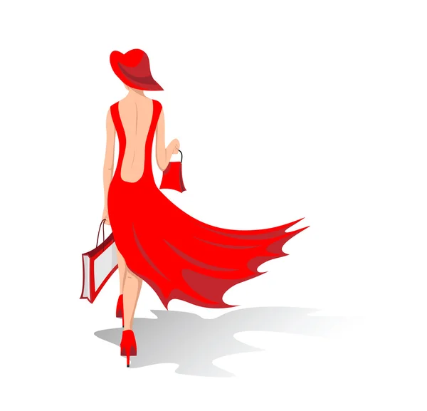 The girl in the red — Stock Photo, Image