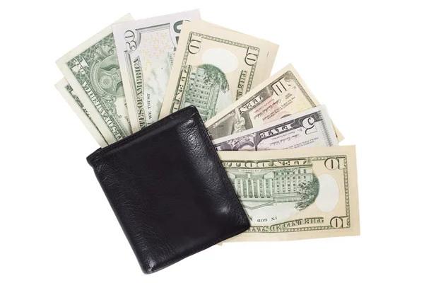 Money fan in the wallet — Stock Photo, Image