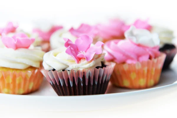 Pasteles pequeños en blanco — Foto de Stock