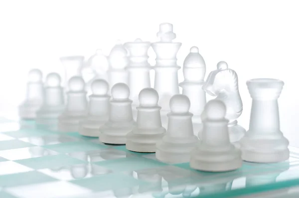 Quadro de xadrez de vidro — Fotografia de Stock