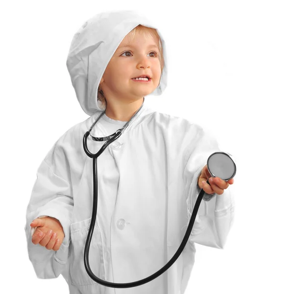 Beautiful girl playing doctor — Stock Photo, Image