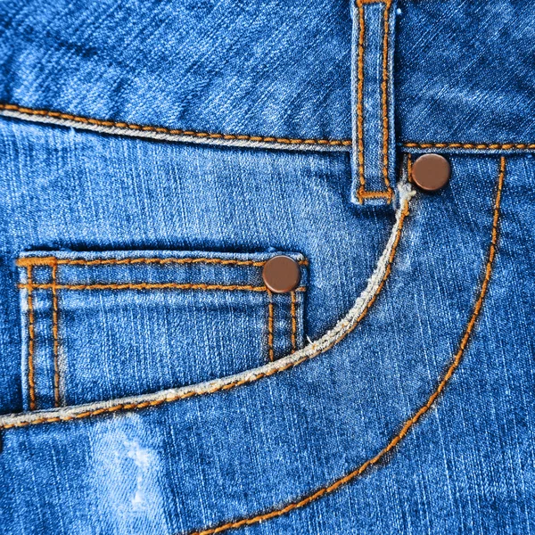 Pocket of denim jeans — Stock Photo, Image