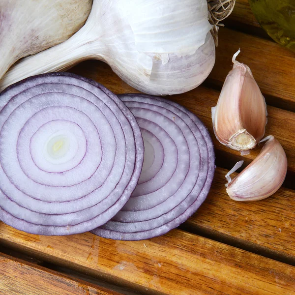 Slices of red onions — Stock Photo, Image