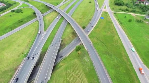 Vista aérea de Big Roadcross — Vídeos de Stock