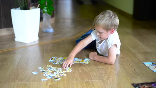 Boy playing at home — Stock Video