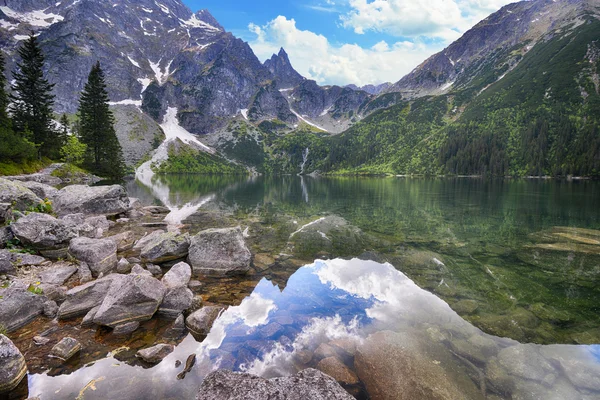 Berggipfel und blauer Himmel — Stockfoto