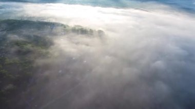 uçan landcape sis ile yukarıda