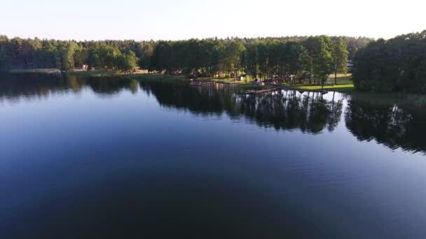 Beautiful lake aerial view — Stock Video