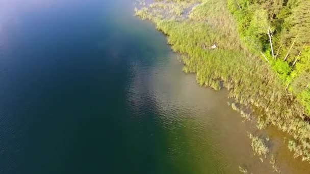 Beautiful lake aerial view — Stock Video