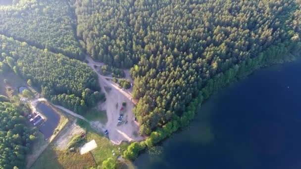 Belle vue aérienne sur le lac — Video