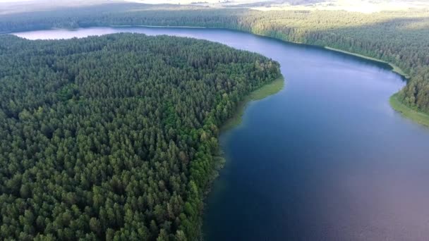 Vackra sjön Flygfoto — Stockvideo