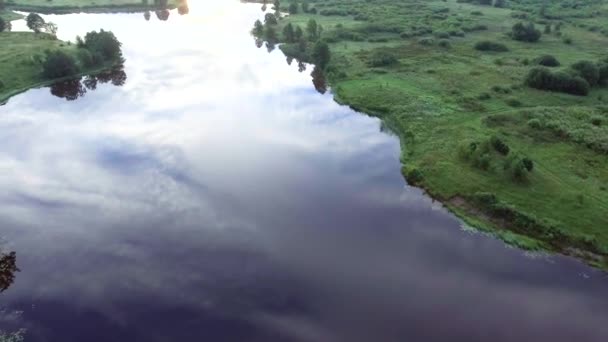 Rivière le matin Vue sur les oiseaux 