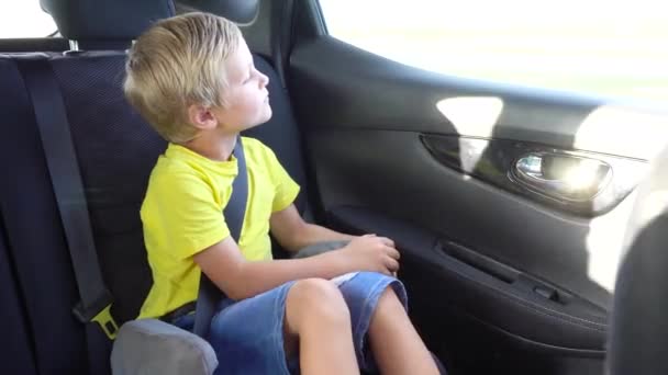 Niedliche Kinder gehen im Auto — Stockvideo