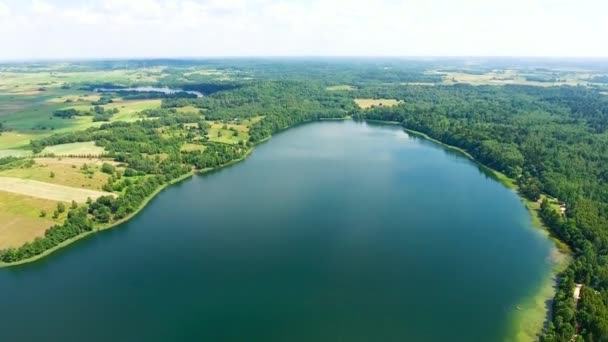 Beautiful lake aerial view — Stock Video