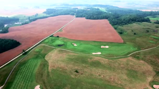 Vista aerea dei campi da golf — Video Stock